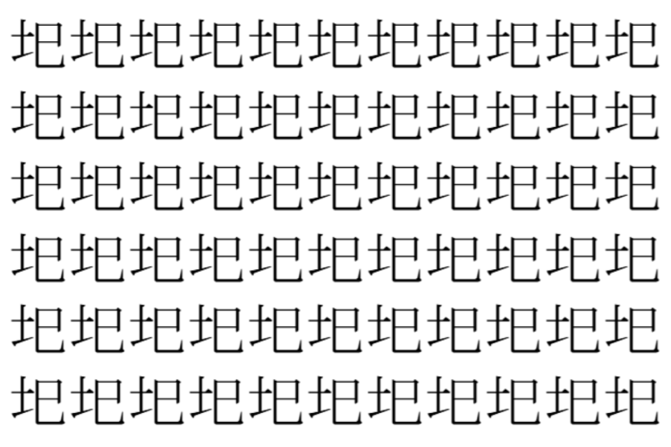 【脳トレ】「圯」の中に紛れて1つ違う文字がある！？あなたは何秒で探し出せるかな？？【違う文字を探せ！】