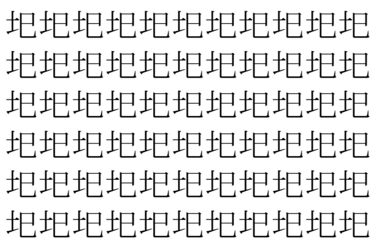 【脳トレ】「圯」の中に紛れて1つ違う文字がある!?あなたは何秒で探し出せるかな??【違う文字を探せ!】