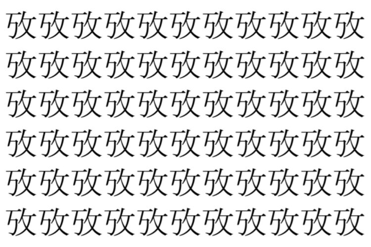 【脳トレ】「攷」の中に紛れて1つ違う文字がある！？あなたは何秒で探し出せるかな？？【違う文字を探せ！】