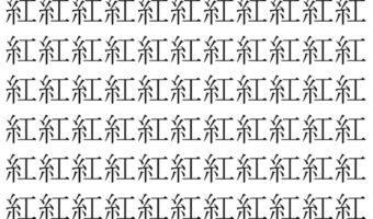 【脳トレ】「紅」の中に紛れて1つ違う文字がある！？あなたは何秒で探し出せるかな？？【違う文字を探せ！】