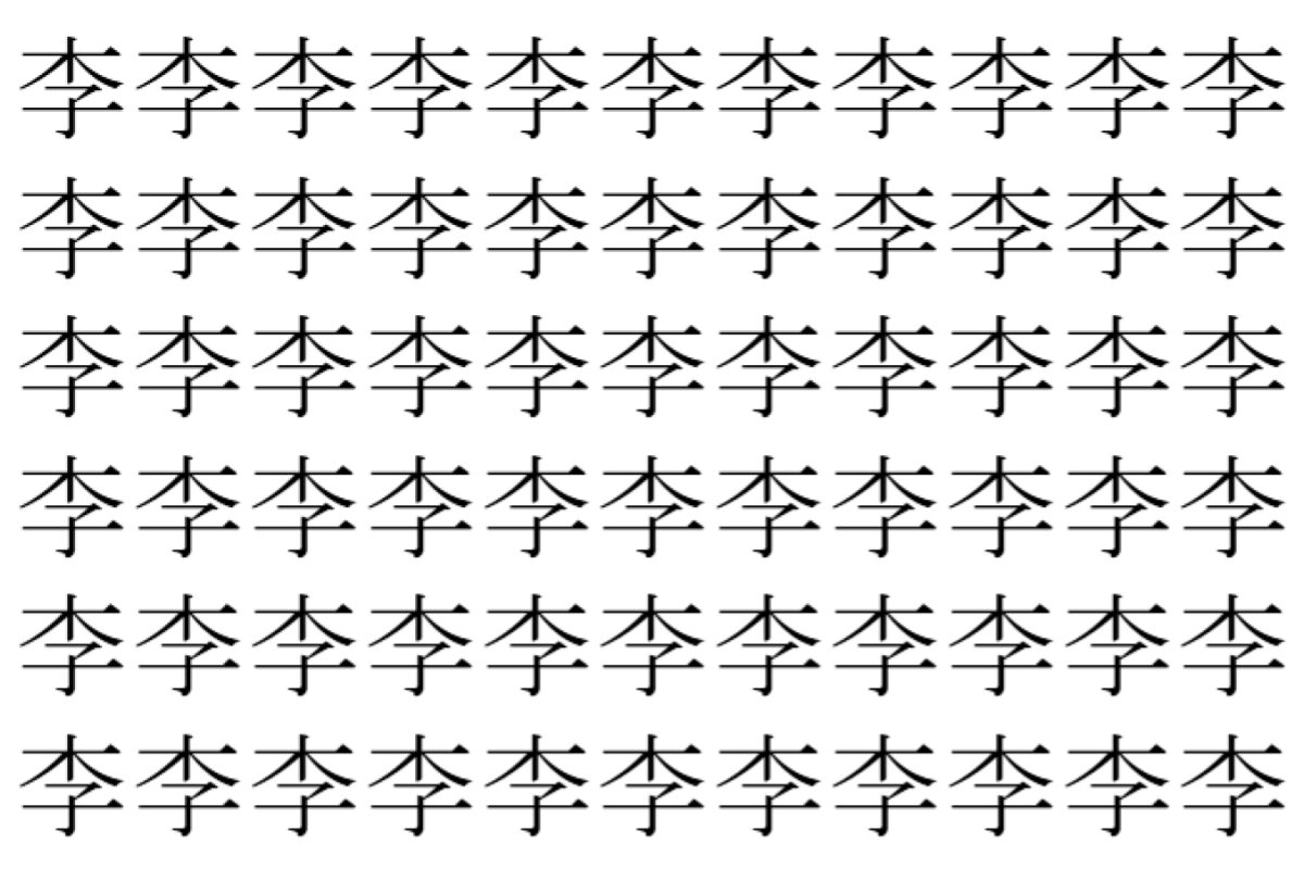 【脳トレ】「李」の中に紛れて1つ違う文字がある!?あなたは何秒で探し出せるかな??【違う文字を探せ!】