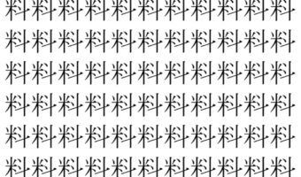 【脳トレ】「料」の中に紛れて1つ違う文字がある！？あなたは何秒で探し出せるかな？？【違う文字を探せ！】