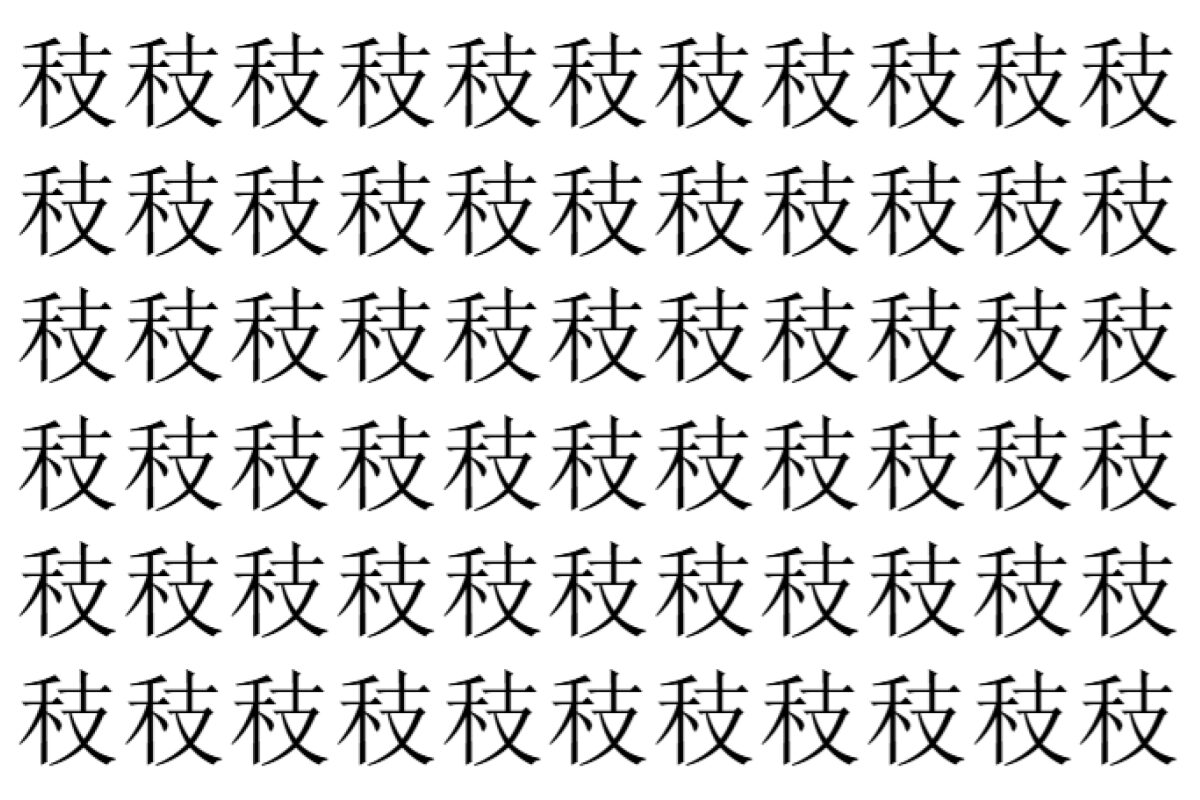 【脳トレ】「秓」の中に紛れて1つ違う文字がある！？あなたは何秒で探し出せるかな？？【違う文字を探せ！】