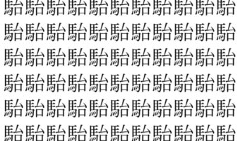 【脳トレ】「駘」の中に紛れて1つ違う文字がある！？あなたは何秒で探し出せるかな？？【違う文字を探せ！】