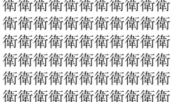 【脳トレ】「衛」の中に紛れて1つ違う文字がある！？あなたは何秒で探し出せるかな？？【違う文字を探せ！】
