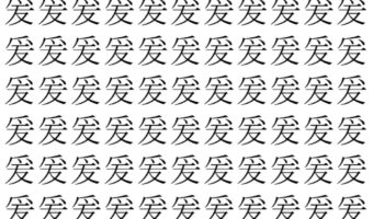 【脳トレ】「爰」の中に紛れて1つ違う文字がある！？あなたは何秒で探し出せるかな？？【違う文字を探せ！】