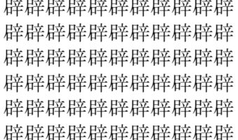【脳トレ】「辟」の中に紛れて1つ違う文字がある！？あなたは何秒で探し出せるかな？？【違う文字を探せ！】