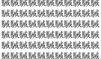 【脳トレ】「駴」の中に紛れて1つ違う文字がある！？あなたは何秒で探し出せるかな？？【違う文字を探せ！】