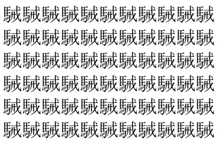 【脳トレ】「駴」の中に紛れて1つ違う文字がある！？あなたは何秒で探し出せるかな？？【違う文字を探せ！】