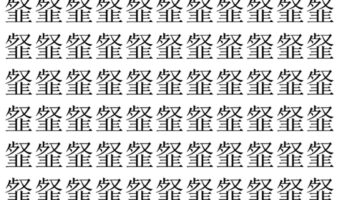【脳トレ】「韰」の中に紛れて1つ違う文字がある！？あなたは何秒で探し出せるかな？？【違う文字を探せ！】