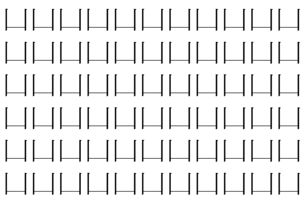 【脳トレ】「凵」の中に紛れて1つ違う文字がある！？あなたは何秒で探し出せるかな？？【違う文字を探せ！】