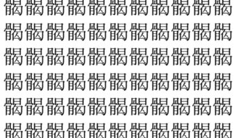 【脳トレ】「𩩲」の中に紛れて1つ違う文字がある！？あなたは何秒で探し出せるかな？？【違う文字を探せ！】