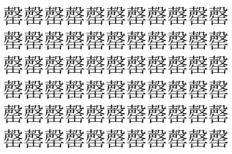 【脳トレ】「罄」の中に紛れて1つ違う文字がある！？あなたは何秒で探し出せるかな？？【違う文字を探せ！】