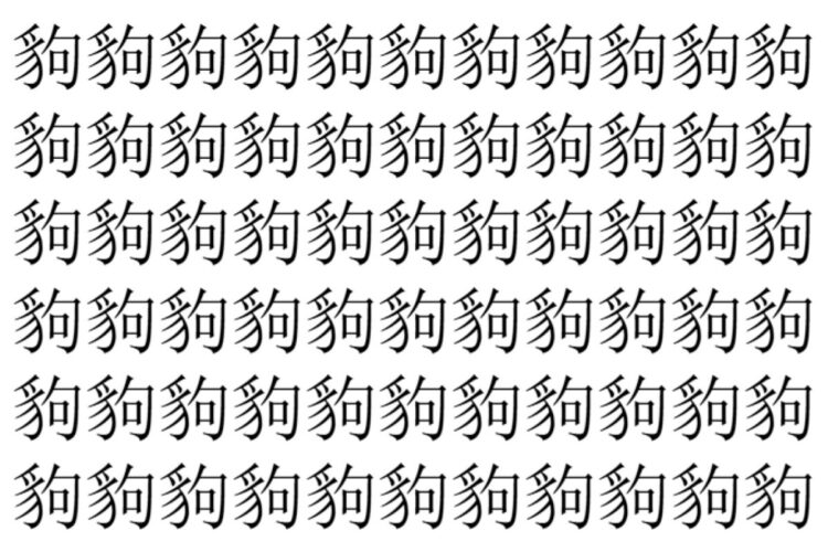 【脳トレ】「豿」の中に紛れて1つ違う文字がある！？あなたは何秒で探し出せるかな？？【違う文字を探せ！】