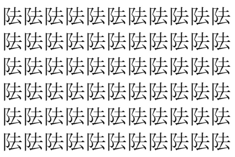 【脳トレ】「阹」の中に紛れて1つ違う文字がある！？あなたは何秒で探し出せるかな？？【違う文字を探せ！】