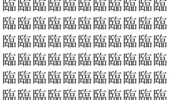 【脳トレ】「臨」の中に紛れて1つ違う文字がある！？あなたは何秒で探し出せるかな？？【違う文字を探せ！】
