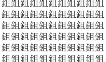 【脳トレ】「鉏」の中に紛れて1つ違う文字がある！？あなたは何秒で探し出せるかな？？【違う文字を探せ！】