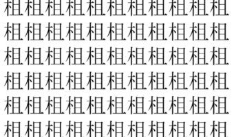 【脳トレ】「柤」の中に紛れて1つ違う文字がある！？あなたは何秒で探し出せるかな？？【違う文字を探せ！】