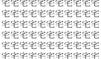 【脳トレ】「宅」の中に紛れて1つ違う文字がある！？あなたは何秒で探し出せるかな？？【違う文字を探せ！】