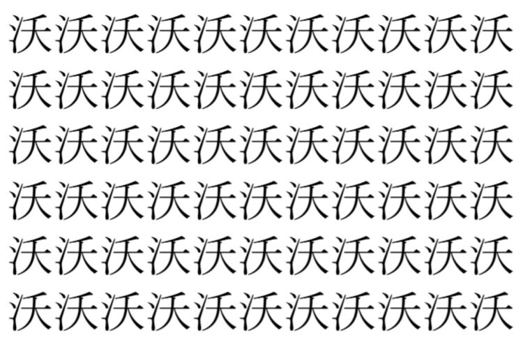 【脳トレ】「沃」の中に紛れて1つ違う文字がある！？あなたは何秒で探し出せるかな？？【違う文字を探せ！】