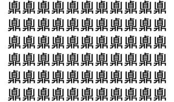 【脳トレ】「鼑」の中に紛れて1つ違う文字がある！？あなたは何秒で探し出せるかな？？【違う文字を探せ！】