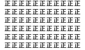 【脳トレ】「正」の中に紛れて1つ違う文字がある！？あなたは何秒で探し出せるかな？？【違う文字を探せ！】