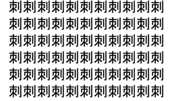 【脳トレ】「刺」の中に紛れて1つ違う文字がある！？あなたは何秒で探し出せるかな？？【違う文字を探せ！】