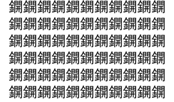 【脳トレ】「鐦」の中に紛れて1つ違う文字がある！？あなたは何秒で探し出せるかな？？【違う文字を探せ！】