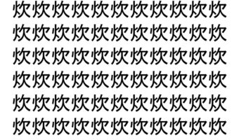 【脳トレ】「炊」の中に紛れて1つ違う文字がある！？あなたは何秒で探し出せるかな？？【違う文字を探せ！】