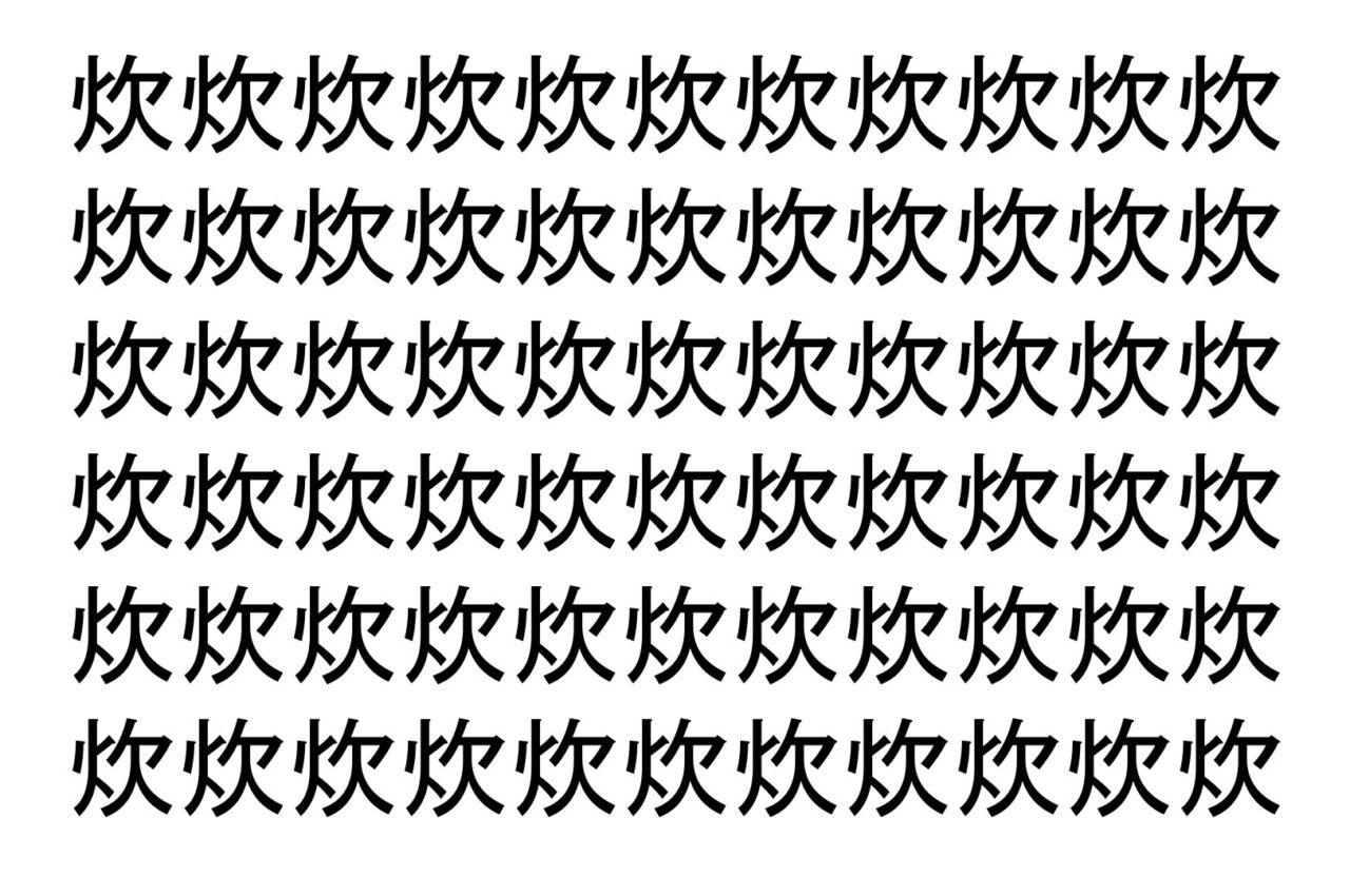 【脳トレ】「炊」の中に紛れて1つ違う文字がある！？あなたは何秒で探し出せるかな？？【違う文字を探せ！】