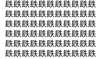 【脳トレ】「镻」の中に紛れて1つ違う文字がある！？あなたは何秒で探し出せるかな？？【違う文字を探せ！】