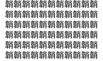 【脳トレ】「韒」の中に紛れて1つ違う文字がある！？あなたは何秒で探し出せるかな？？【違う文字を探せ！】