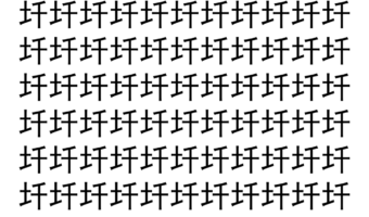 【脳トレ】「圲」の中に紛れて1つ違う文字がある！？あなたは何秒で探し出せるかな？？【違う文字を探せ！】