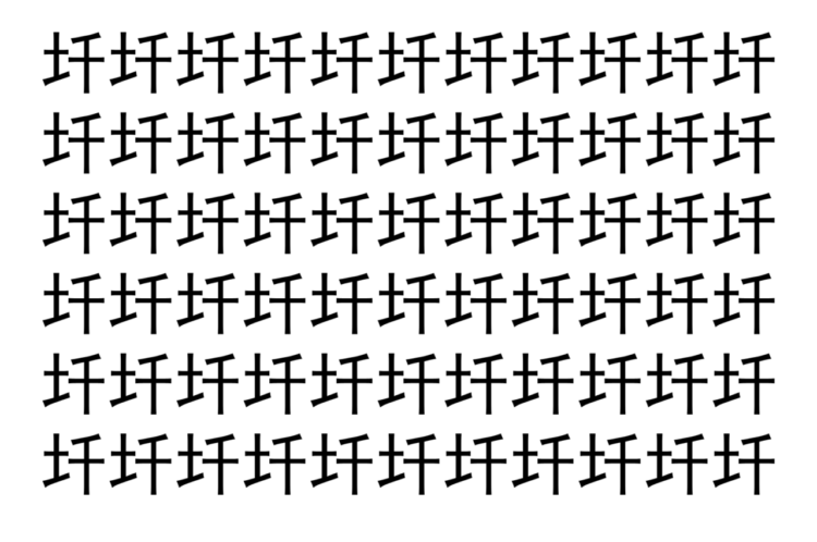 【脳トレ】「圲」の中に紛れて1つ違う文字がある！？あなたは何秒で探し出せるかな？？【違う文字を探せ！】