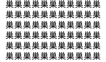 【脳トレ】「巣」の中に紛れて1つ違う文字がある！？あなたは何秒で探し出せるかな？？【違う文字を探せ！】