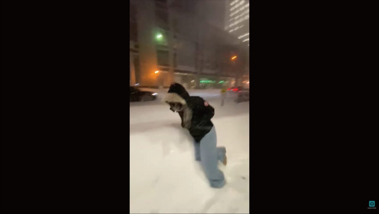 思った以上にふかふかすぎた!?雪に向かってダイブした結果・・とんでもないハプニングが!!【海外・動画】