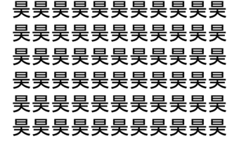 【脳トレ】「昊」の中に紛れて1つ違う文字がある！？あなたは何秒で探し出せるかな？？【違う文字を探せ！】