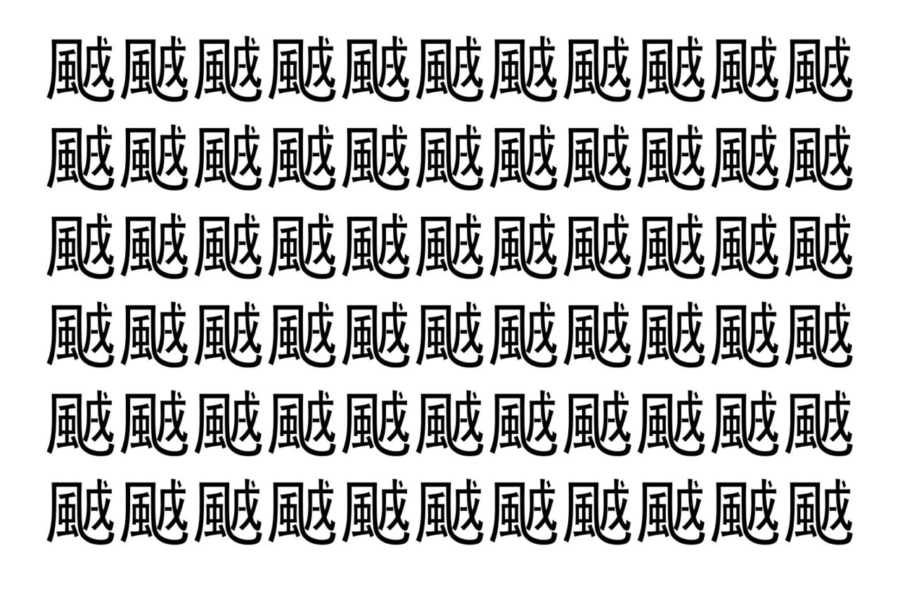 【脳トレ】「䬄」の中に紛れて1つ違う文字がある！？あなたは何秒で探し出せるかな？？【違う文字を探せ！】
