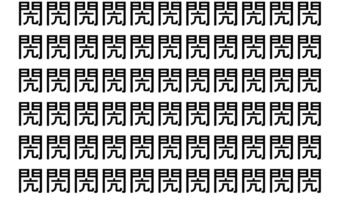 【脳トレ】「閌」の中に紛れて1つ違う文字がある！？あなたは何秒で探し出せるかな？？【違う文字を探せ！】