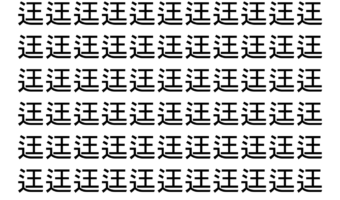 【脳トレ】「迋」の中に紛れて1つ違う文字がある！？あなたは何秒で探し出せるかな？？【違う文字を探せ！】