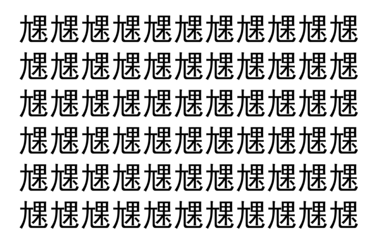 【脳トレ】「㞅」の中に紛れて1つ違う文字がある！？あなたは何秒で探し出せるかな？？【違う文字を探せ！】