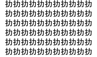 【脳トレ】「扐」の中に紛れて1つ違う文字がある！？あなたは何秒で探し出せるかな？？【違う文字を探せ！】