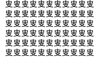 【脳トレ】「㕜」の中に紛れて1つ違う文字がある！？あなたは何秒で探し出せるかな？？【違う文字を探せ！】