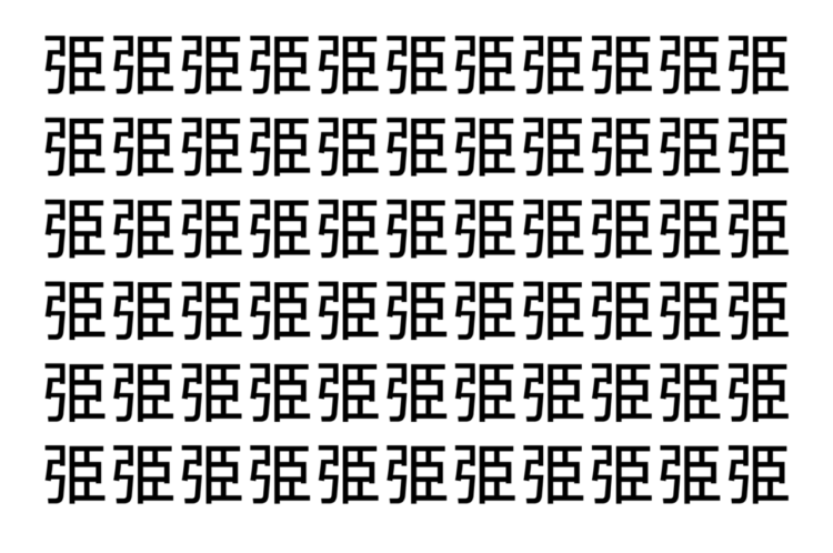 【脳トレ】「弫」の中に紛れて1つ違う文字がある！？あなたは何秒で探し出せるかな？？【違う文字を探せ！】