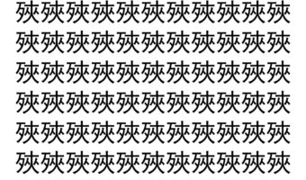 【脳トレ】「殎」の中に紛れて1つ違う文字がある！？あなたは何秒で探し出せるかな？？【違う文字を探せ！】