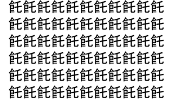 【脳トレ】「飥」の中に紛れて1つ違う文字がある！？あなたは何秒で探し出せるかな？？【違う文字を探せ！】