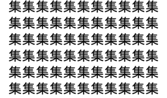 【脳トレ】「集」の中に紛れて1つ違う文字がある！？あなたは何秒で探し出せるかな？？【違う文字を探せ！】