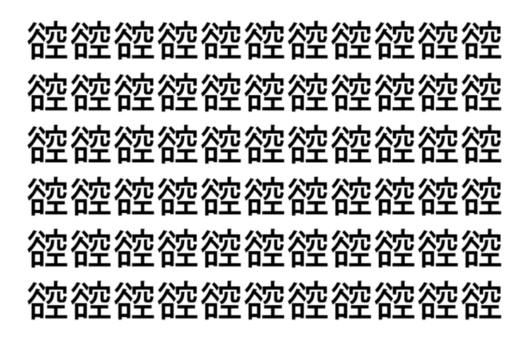 【脳トレ】「谾」の中に紛れて1つ違う文字がある！？あなたは何秒で探し出せるかな？？【違う文字を探せ！】
