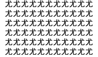 【脳トレ】「尤」の中に紛れて1つ違う文字がある！？あなたは何秒で探し出せるかな？？【違う文字を探せ！】