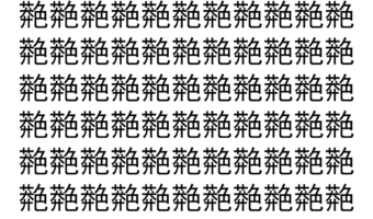 【脳トレ】「䒎」の中に紛れて1つ違う文字がある！？あなたは何秒で探し出せるかな？？【違う文字を探せ！】